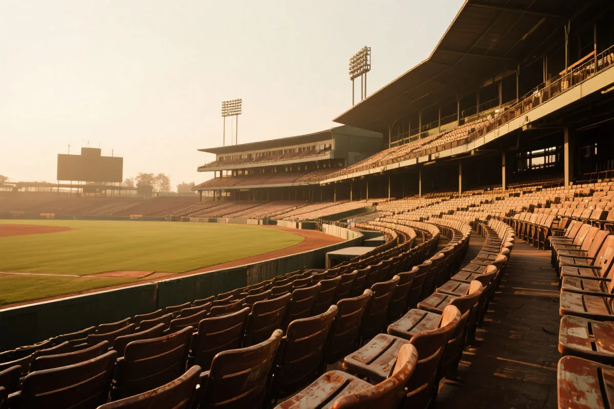 经典老球场观众与历史痕迹的艺术化呈现